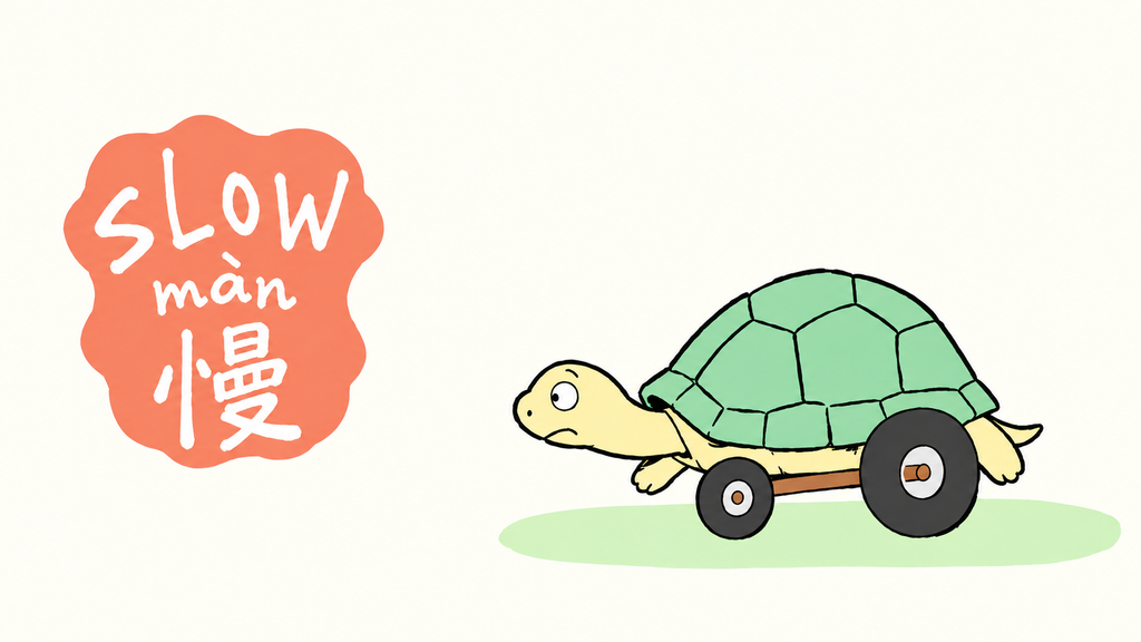 Slow: 慢 (màn)