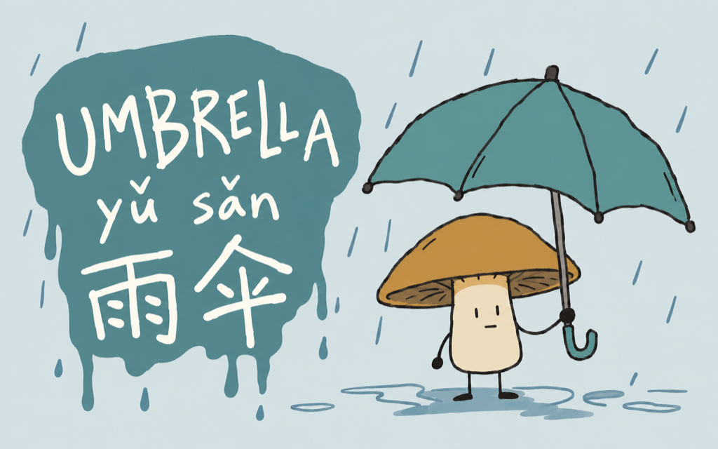 Umbrella: 雨伞 (yǔ sǎn)