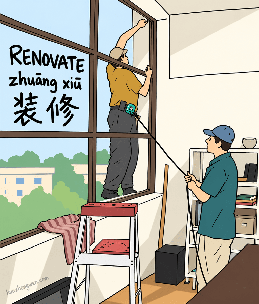 RENOVATE: 装修 (zhuāng xiū)