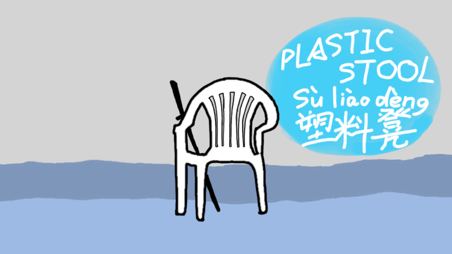 Plastic Stool: 塑料凳 (sù liào dèng)
